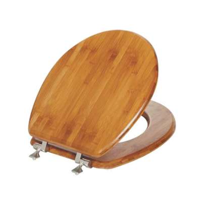 Round Wide Bathroom Comfort Bamboo Toilet Seat